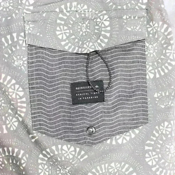 QuikSilver Boardshort Size 34 grey/white graphic pattern w/front pockets - Picture 12 of 13
